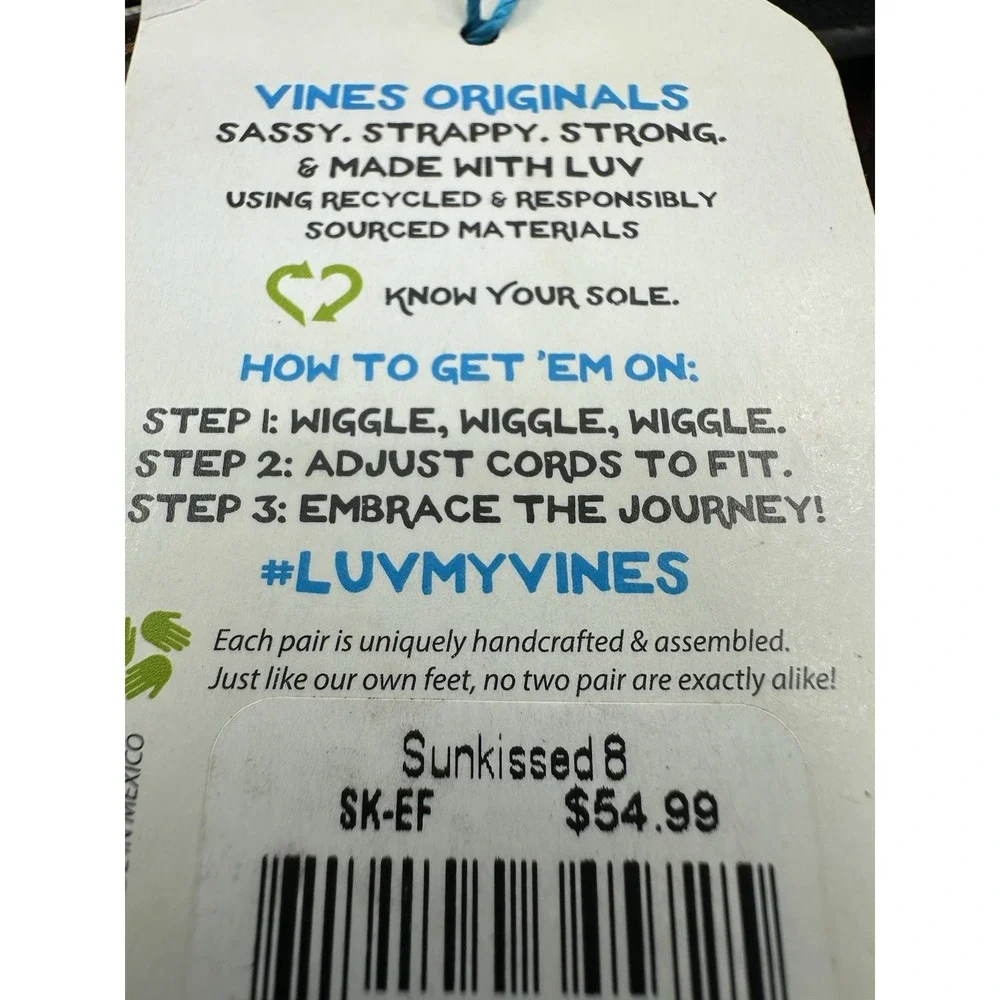 VINES ISLANDWEAR Sandals Women's Sunkiss Size 8 Brown Braided New With Tags